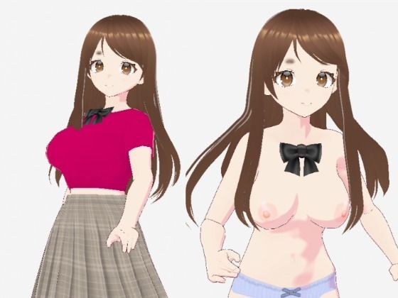 赤いシャツに蝶ネクタイの巨乳美女（セリフなし  3DCGモデル  イラスト集）(アフェアーアモーレ) [d_725498]