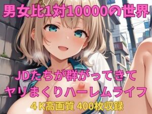 男女比1対10000の世界 JDたちとセックスし放題でちんぽが乾く暇もないヤリ放題ハーレムライフ！！(TailorFetiAI-Pix) [d_726148]