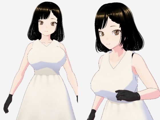 白ワンピースを着たお姉さん（セリフなし  3DCGモデル  イラスト集）(アンリアルパイヤン) [d_726740]