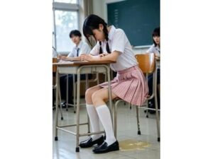 授業中おもらし（ピンク色スカート）(スクールおもらし) [d_720413]