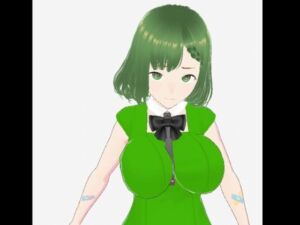 緑色の髪の毛と洋服を着たお姉さん（セリフなし  3DCGモデル  イラスト集）(パイアールフロンティア) [d_730083]