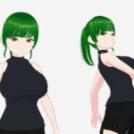 グリーンヘアーのツンデレ美女（セリフなし  3DCGモデル  イラスト集）(ファンタスセレブリティ) [d_730874]