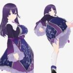 和柄の洋風ドレスの巨乳美女（セリフなし  3DCGモデル  イラスト集）(パイアールフロンティア) [d_732578]