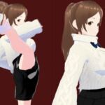 白いタートルネックセーターに黒いショートパンツのお姉さん（セリフなし  3DCGモデル  イラスト集）(ファンタスセレブリティ) [d_733590]