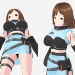 未来から来たような水色の服の巨乳のお姉さん（セリフなし 3DCGモデル イラスト集）(アンリアルパイヤン) [d_735152]