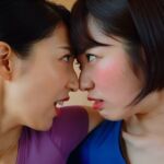 （ボイス有り）ヨガ中に鼻同士を合わせて争うふたり。(あいろこーぷ) [d_753280]