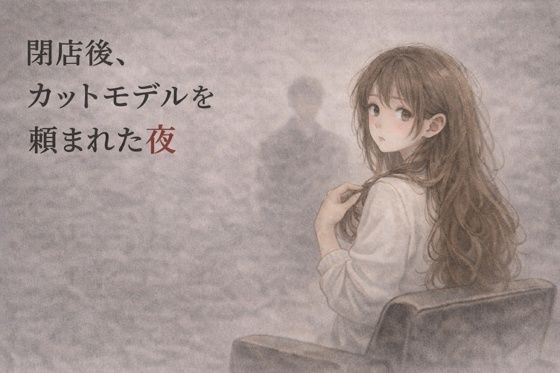 閉店後、カットモデルを頼まれた夜 ―少しだけのはずが―(夜の灯る部屋) [d_754800]