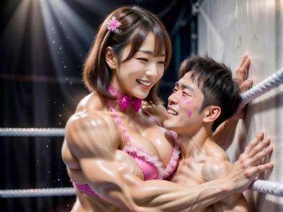 笑顔のまま男を圧倒する最強女子レスラー(japa) [d_755801]