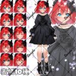 立ち絵素材  赤髪の女の子(水の木) [d_756663]