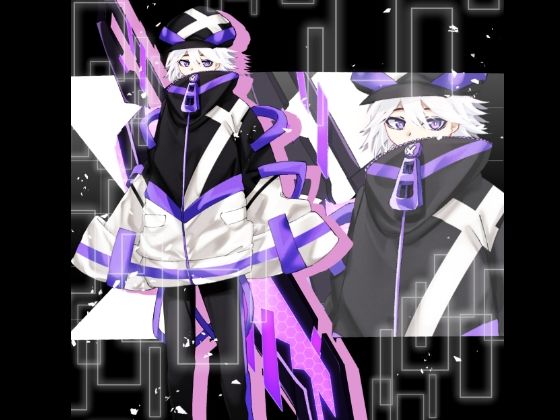 立ち絵素材  サイバーパンク風の少年(水の木) [d_757684]