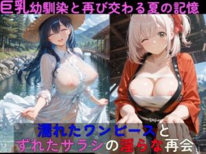 巨乳幼馴染と再び交わる夏の記憶  濡れたワンピースとずれたサラシの淫らな再会(高天原AI) [d_758336]