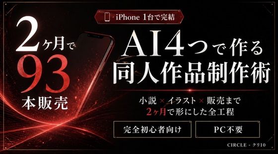 【iPhone1台で完結】AI4つを使い分ける同人作品制作術｜小説×イラスト×販売まで2ヶ月で形にした全工程(クリ10) [d_760933]