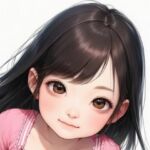 ピンクのシャツの子いろんなポーズ（2）(畜産画像商会) [d_724271]