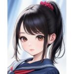学校制服とポニーテール(畜産画像商会) [d_729174]