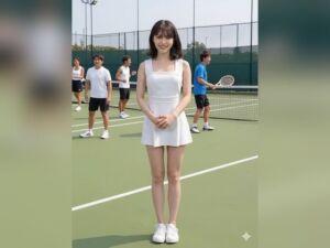 【AI生成作品part2】  テニスウェアの新妻のパンチラとブラ、転校生のパンチラを撮影(tisAI) [d_768908]