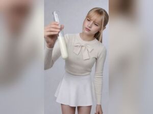 【AI生成作品part3.4】 ザーメンを観察し試飲する白人女子大生アンナちゃんとフリーおっぱい美女(tisAI) [d_768937]