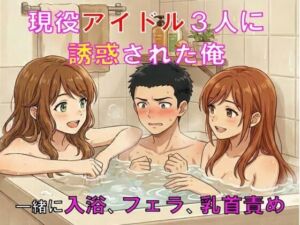 現役アイドル3人に誘惑された俺。一緒に入浴、フェラ、乳首責め(CMNFリアリズム) [d_770696]