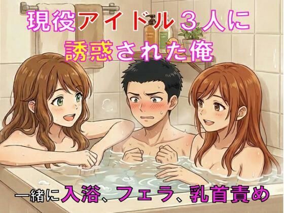 現役アイドル3人に誘惑された俺。一緒に入浴、フェラ、乳首責め(CMNFリアリズム) [d_770696]