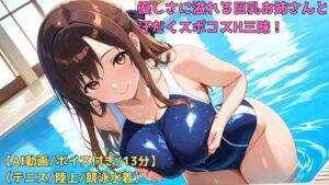【AIフルアニメ13分】優しさに溢れる巨乳お姉さんと汗だくスポコスH三昧！［テニス・陸上・競泳水着］【ボイス有】(AIクラフトガレージ) [d_774322]