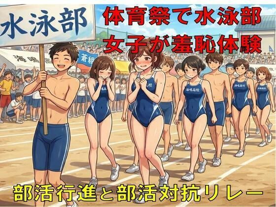 体育祭で水泳部女子が羞恥体験。部活行進と部活対抗リレー(CMNFリアリズム) [d_776410]