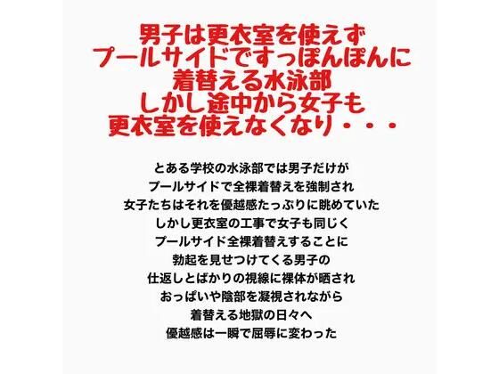 男子は更衣室を使えずプールサイドですっぽんぽんに着替える水泳部。しかし途中から女子も更衣室を使えなくなり・・・(羞恥の星空 CFNM/CMNF) [d_778215]