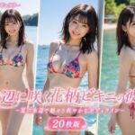 水辺に咲く花柄ビキニの彼女 20枚版(AI Portrait Works) [d_781714]