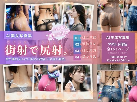 街射で尻射。 街で偶然見かけた美女に欲情、 その場で射精。(くらたAIオフィス) [d_776867]