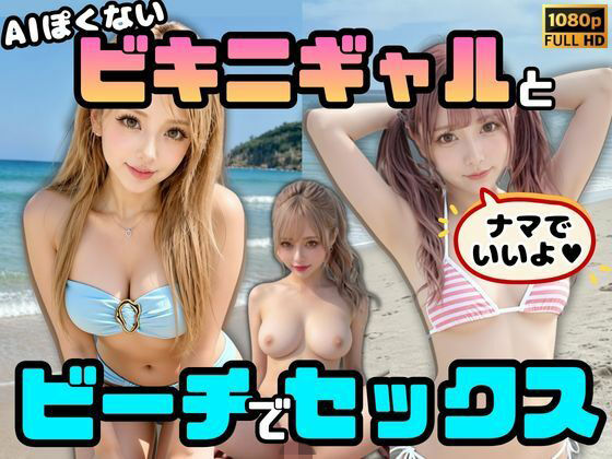 【AIぽくないAI美女】ビキニギャルとビーチで青空セックス【顔に妥協しない】(えっちとっく) [d_785134]