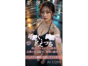 可愛くてドえっちシリーズ第2弾  雨あがりで少ない街角。公衆の歩道脇で、秘密の駐車場で美女がフェラチオ顔射＆中出しでイキ狂う。(AI CONI　LABO) [d_785918]