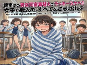 教室での男女同室着替えでラッキースケベ！女子が転んで、すべてをさらけ出す(CMNFリアリズム) [d_786162]