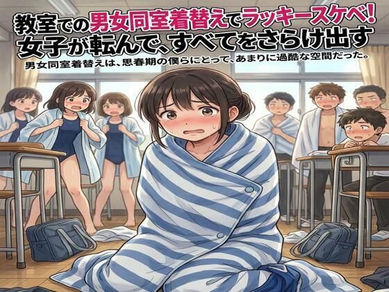 教室での男女同室着替えでラッキースケベ！女子が転んで、すべてをさらけ出す(CMNFリアリズム) [d_786162]