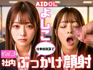 AIDOLよしこ ぶっかけシリーズvol.3 社内で仕事のミスをしたよしこに顔射3連発＋アヘ顔生挿入！(AIDOLよしこ) [d_789811]