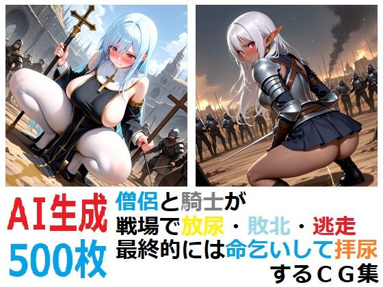 僧侶と騎士が戦場で放尿・敗北・逃走・最終的には命乞いして拝尿するCG集(YOG) [d_790510]