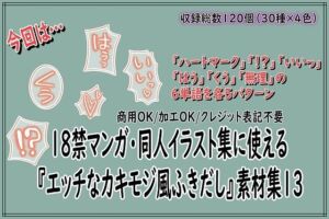 18禁マンガ・同人イラスト集に使える『エッチなカキモジ風ふきだし』素材集13(同人活動の素材屋さん) [d_795325]