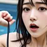 水着ではしゃぐ美女ポロリ(aiお姉さん) [d_800440]