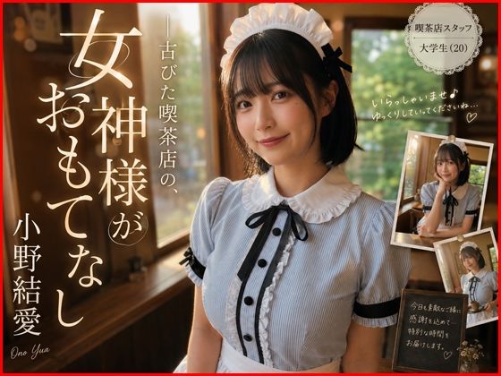 【AI生成】IMAGE VIDEO ＆ AI写真集 Vol.5 小野結愛 コスプレ喫茶Ohanaアルバイト/大学生（20） 「古びた喫茶店の、女神がおもてなし」(Lumina-Reijin) [d_800766]