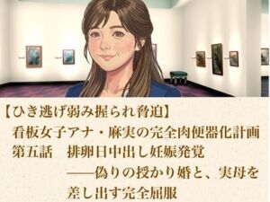 【ひき逃げ弱み握られ脅迫】看板女子アナ・麻実の完全肉便器化計画  第五話  排卵日中出し妊娠発覚――偽りの授かり婚と、実母をも差し出す完全屈服(青いらいおん) [d_806472]