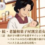 続・続老舗和菓子屋割烹着女将  第三話  我が子の隣で声を殺すサイレント愛撫〜ツルツルのひだの際を擦り抜けるペニスとあふれ出る母乳〜(青いらいおん) [d_808224]