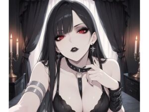 【完全女性上位】漆黒のゴシックドミナ 〜赤眼の女王様に跪く夜〜(にじふぇち) [d_810953]