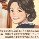 続・老舗草餅屋さんの頼まれたら断れない叔母さん  第三話  旦那のすぐ隣で種付け絶頂〜アリバイ作りの夜に甥の濃密生種で満たされる人妻〜(青いらいおん) [d_812608]
